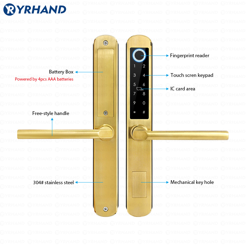 IP66 골드 스테인레스 스틸 슬라이딩 유리 스마트 잠 - Furniture Sliding Door Hardware 리뷰 및 가격