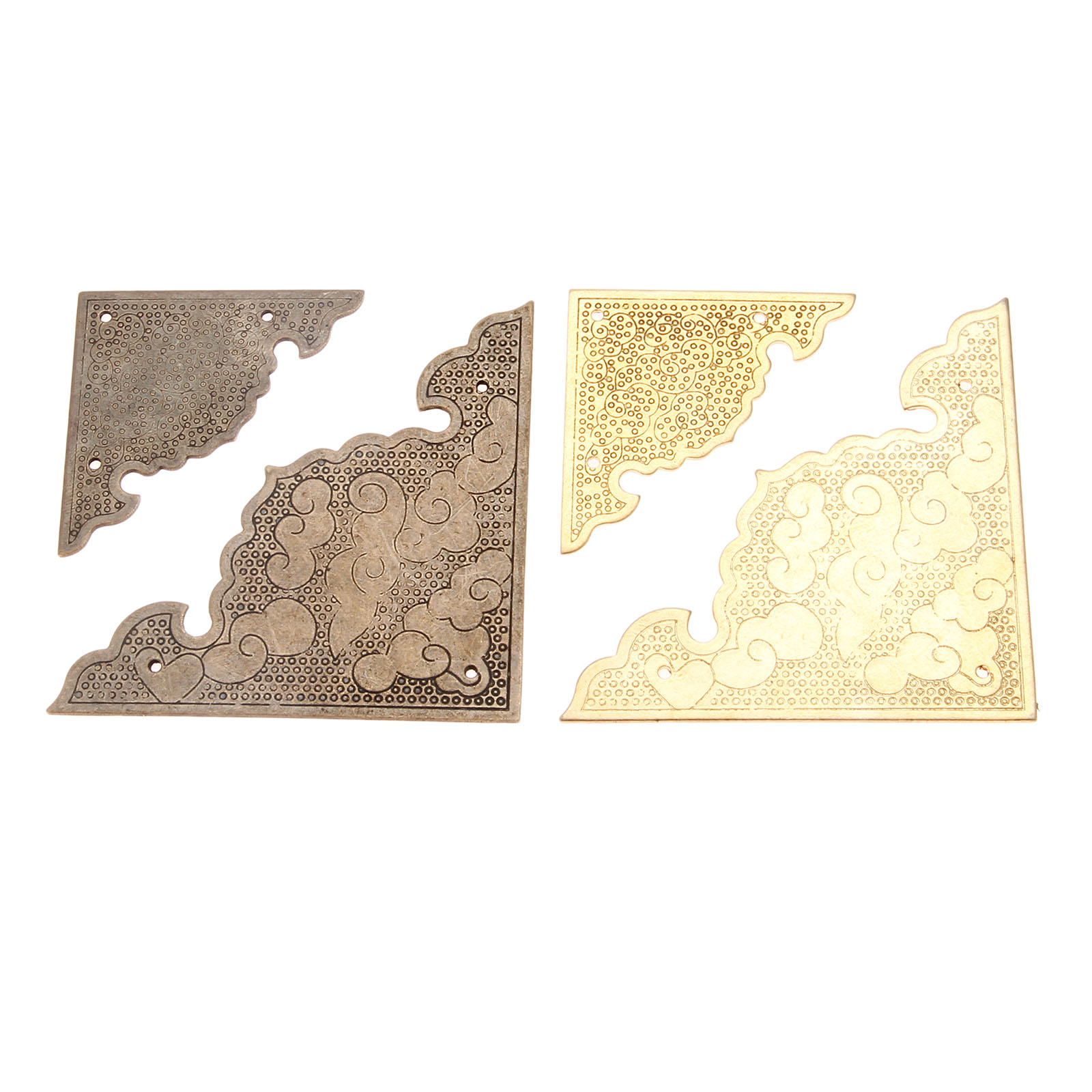 2Pcs 골동품 청동/황동 구리 보석 상자 코너 브래킷 - Furniture Hardware Brass 리뷰 및 가격