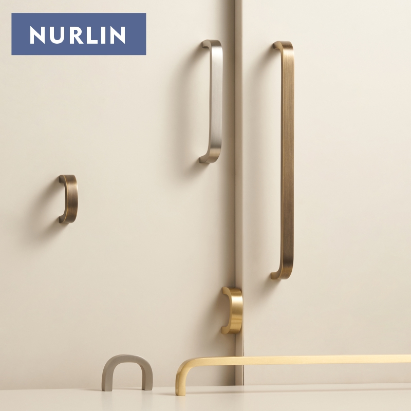 눌린 황동 벤트 디자인 캐비닛 도어 핸들 심플 스타일  - Furniture Hardware Brass 리뷰 및 가격
