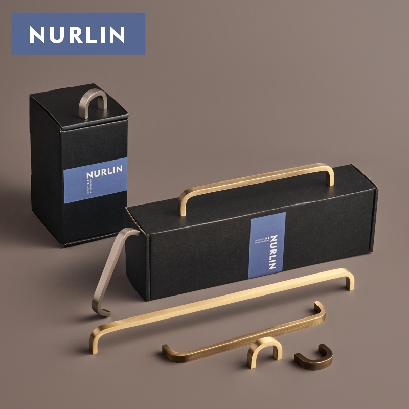 눌린 황동 벤트 디자인 캐비닛 도어 핸들 심플 스타일  - Furniture Hardware Brass 리뷰 및 가격