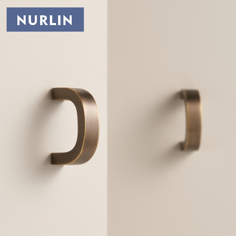 눌린 황동 벤트 디자인 캐비닛 도어 핸들 심플 스타일  - Furniture Hardware Brass 리뷰 및 가격