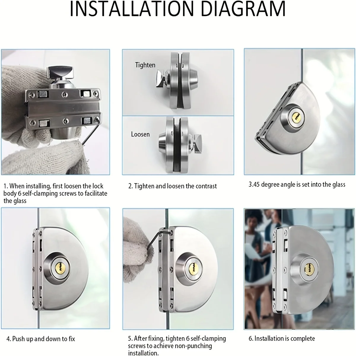 10-12mm 유리 스윙 푸시 슬라이딩 도어 잠금장치  - Furniture Sliding Door Hardware 리뷰 및 가격